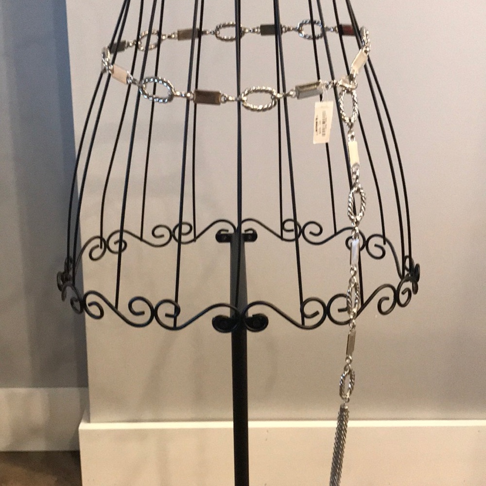 Silver toned rope style belt